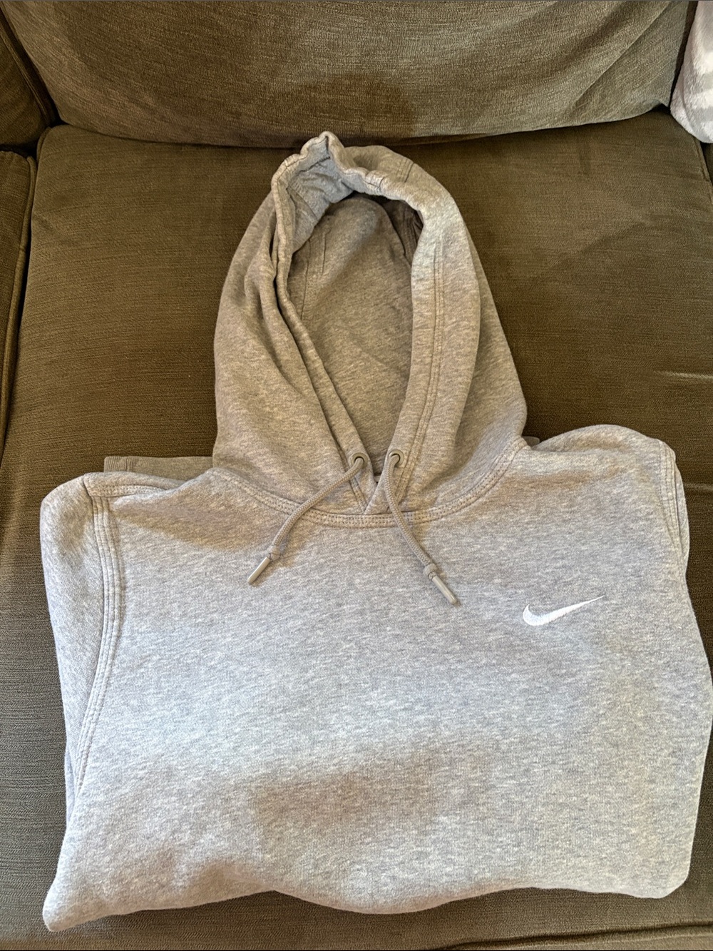 Nike Light Gray Hoodie with White Swoosh